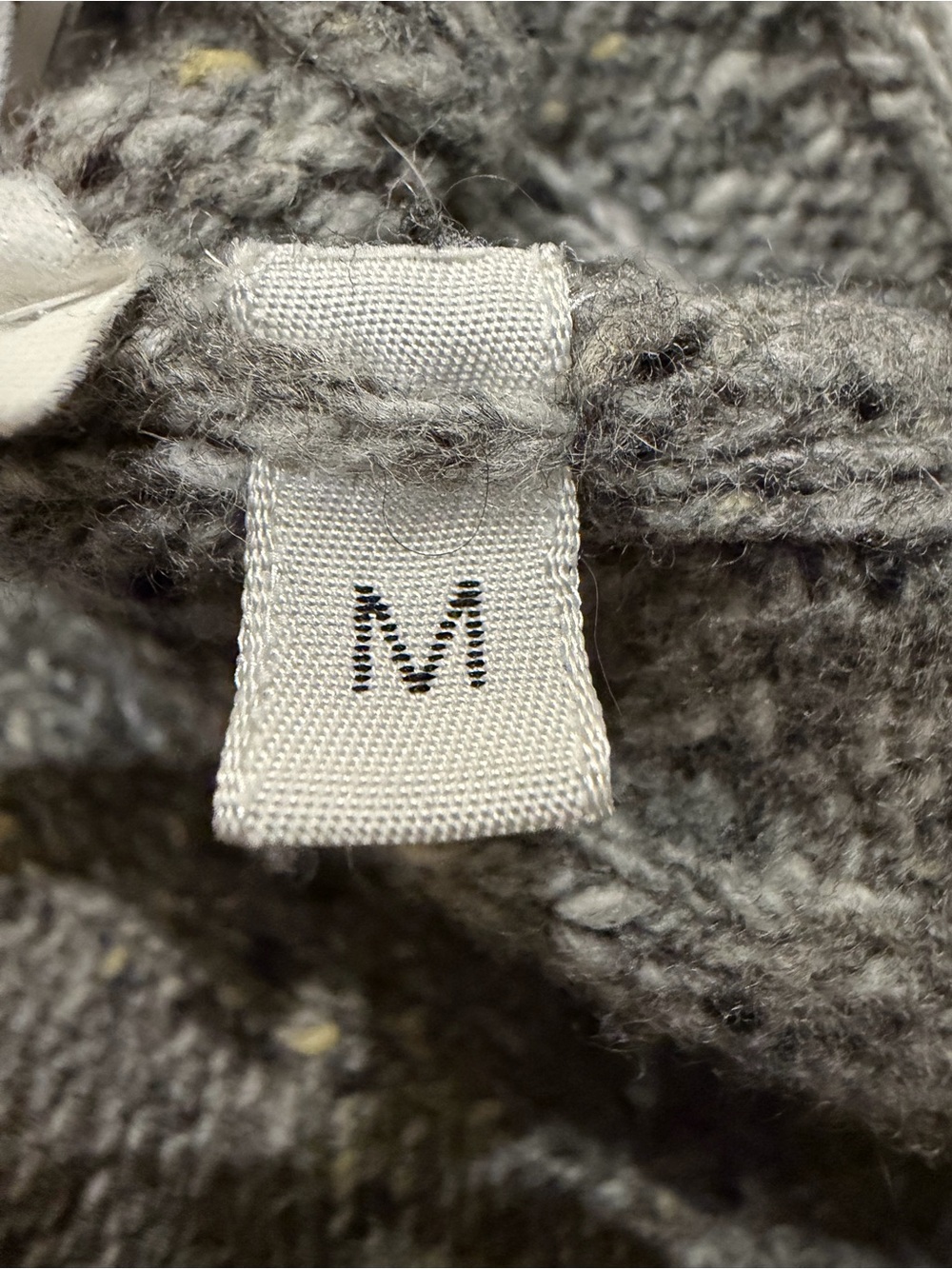 Lamberto Losani Italy Wool Cashmere Cable Knit Cardigan Jacket Gray M - Picture 6 of 6